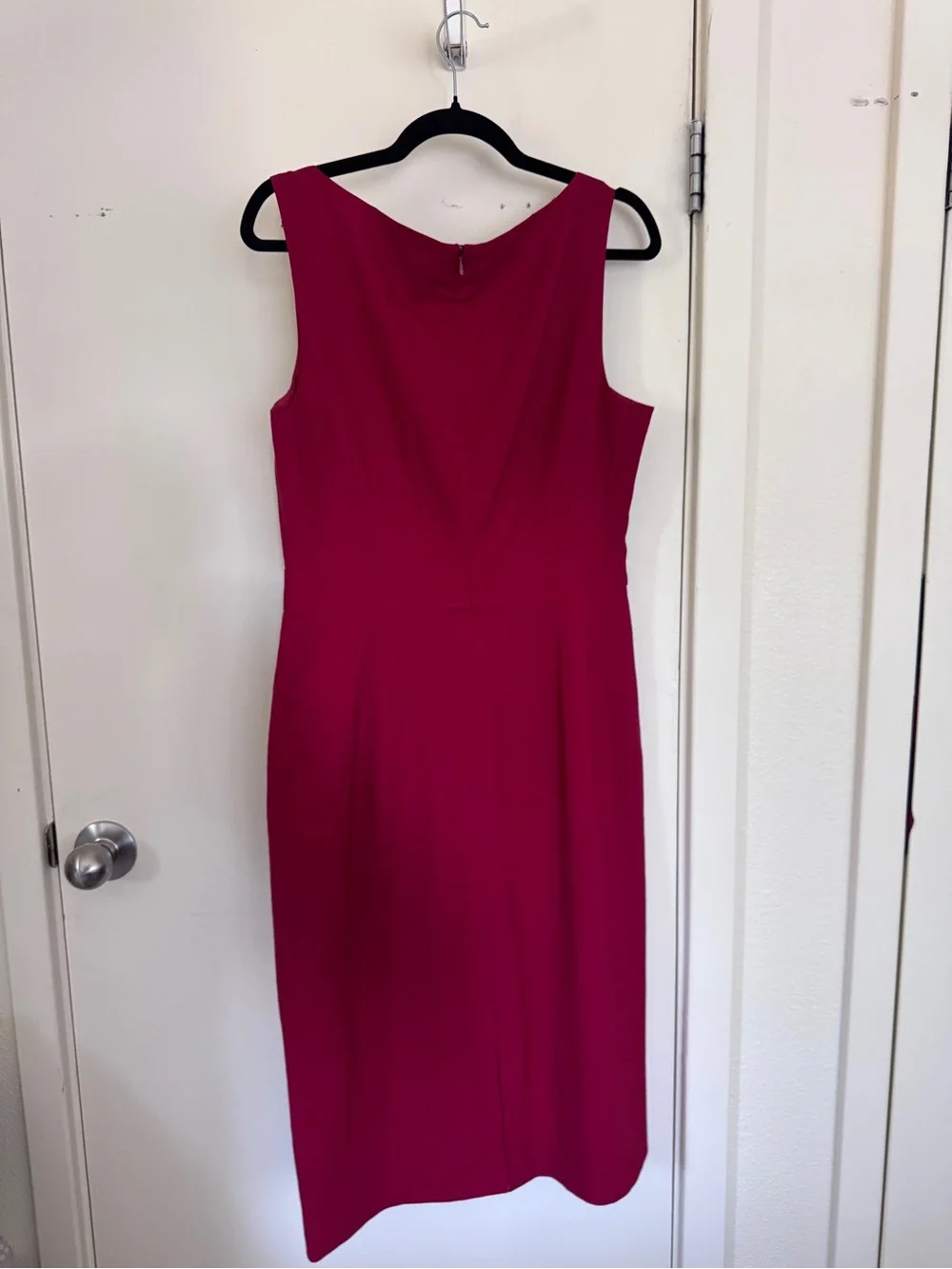 J. Crew Sleeveless V-Neck Midi Dress in red